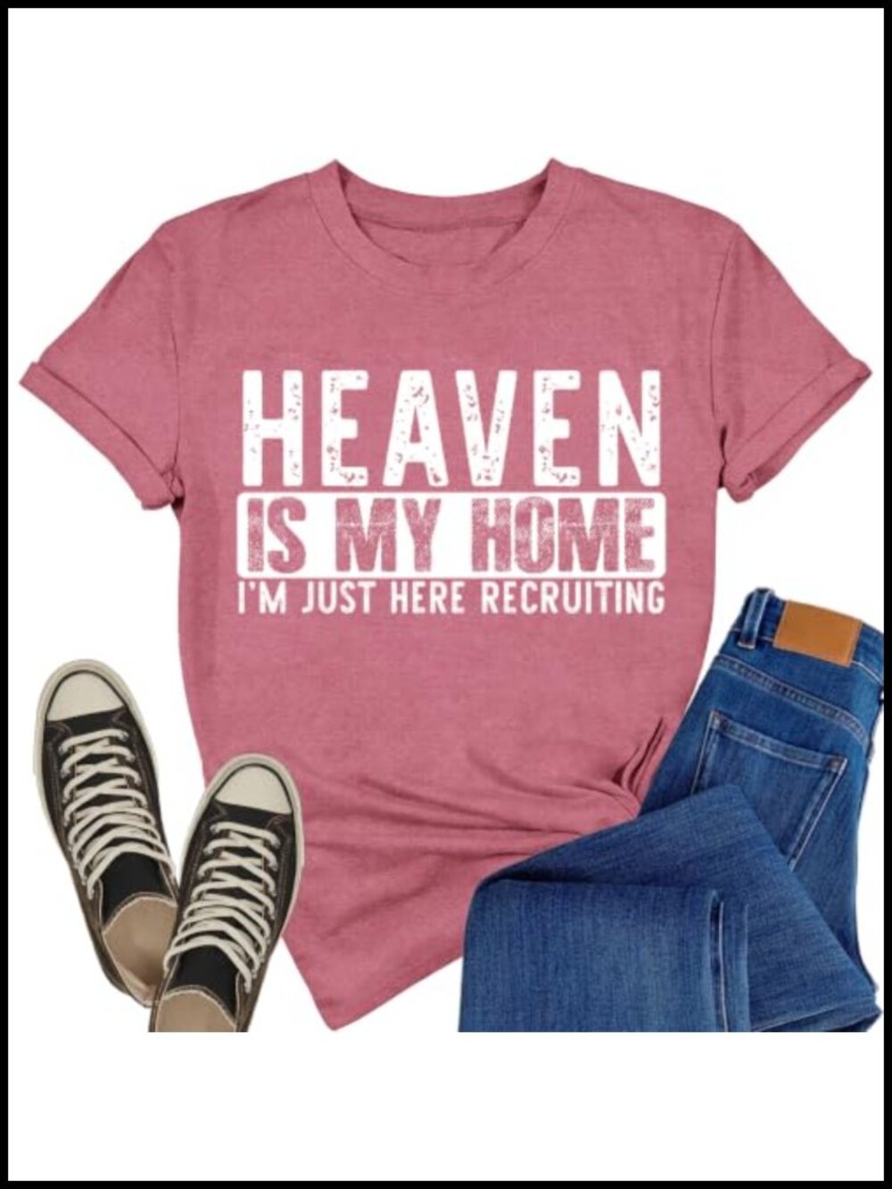 Christian Bible Verse Faith Tee Heaven Is My Home Recruiting T-Shirt
